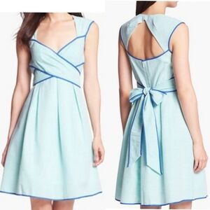 Jessica Simpson Seersucker Sundress Striped Green White Blue Size 6